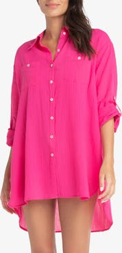HELEN JON Camp Shirt Cover-Up