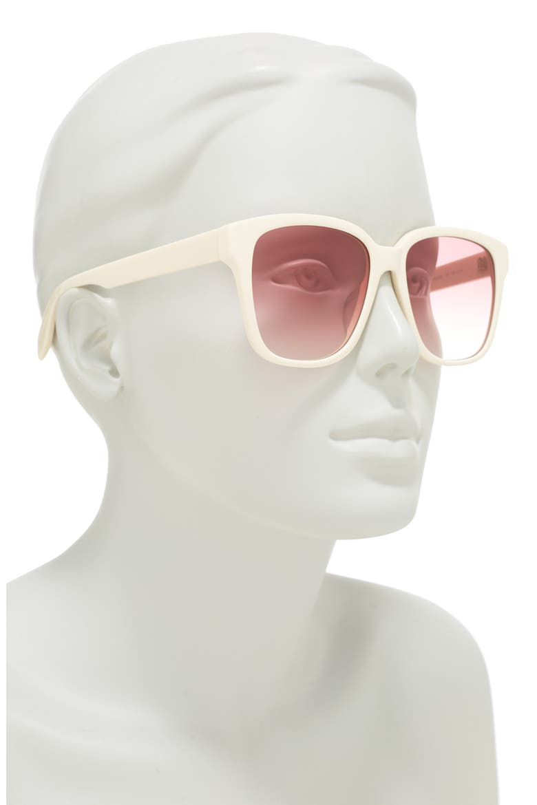 56mm Square Sunglasses, Alternate, color, WHITE WHITE PINK