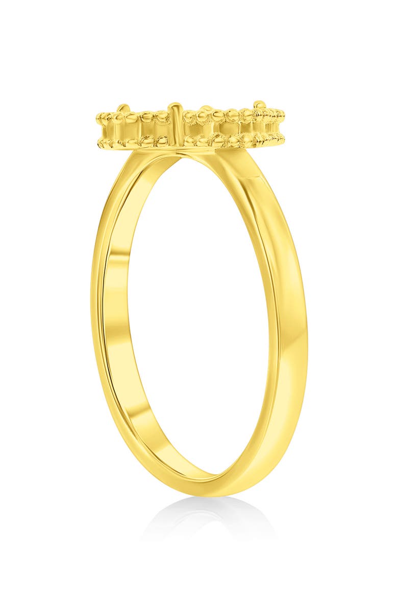 Mother-of-Pearl Clover Milgrain Halo Ring, Alternate, color, GOLD
