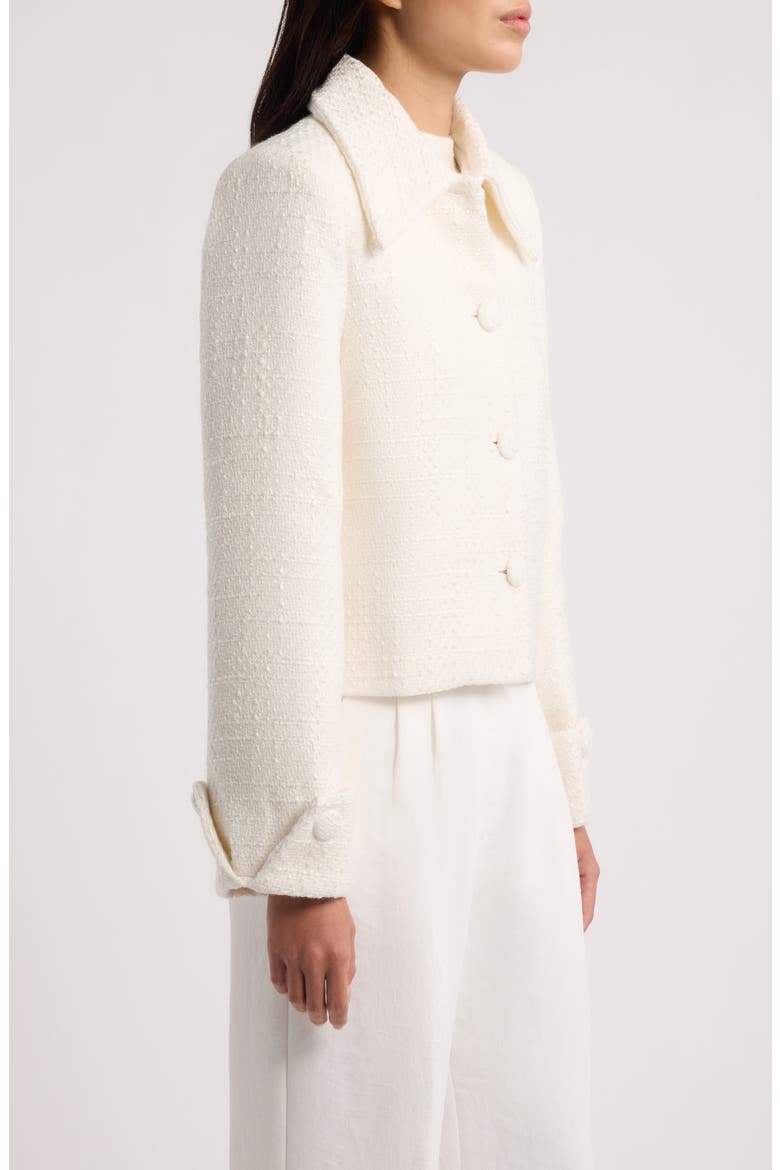 Bouclé Jacket, Alternate, color, WHITE