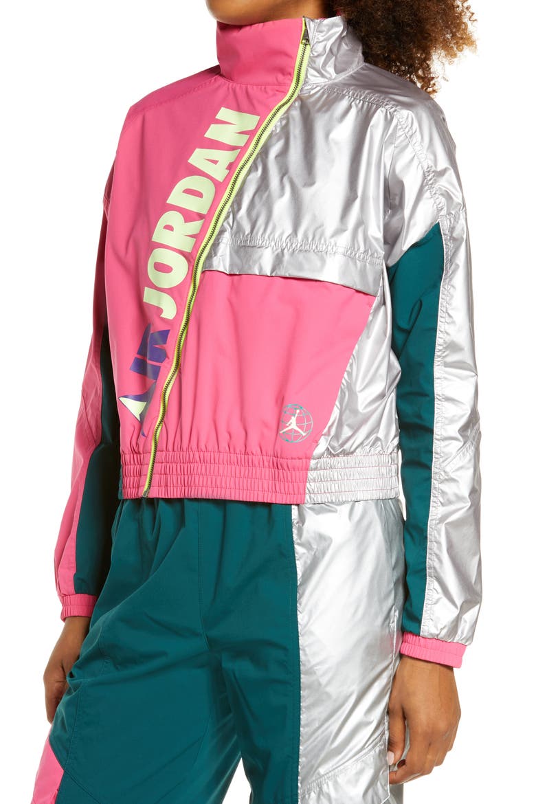 Water Repellent Winter Utility Jacket, Alternate, color, WATERMELON/ DARK ATOMIC TEAL