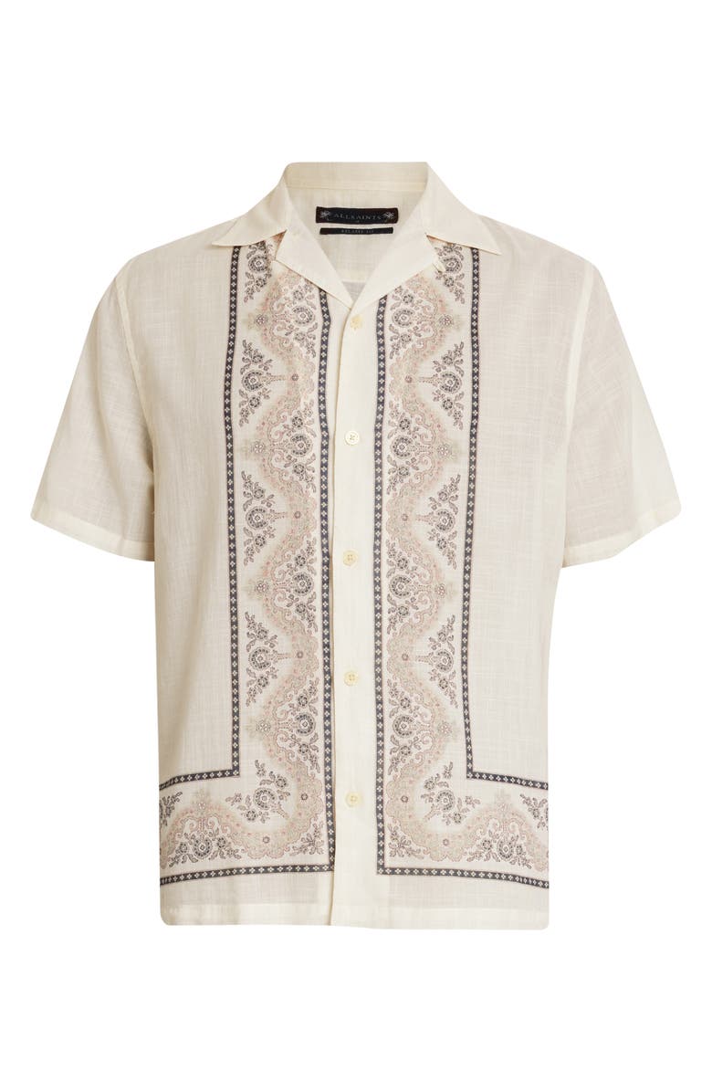 AllSaints Frontiere Border Print Camp Shirt, Alternate, color, 