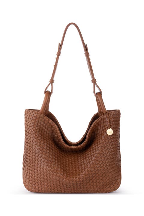Los Feliz Medium Tote Woven Leather Bag