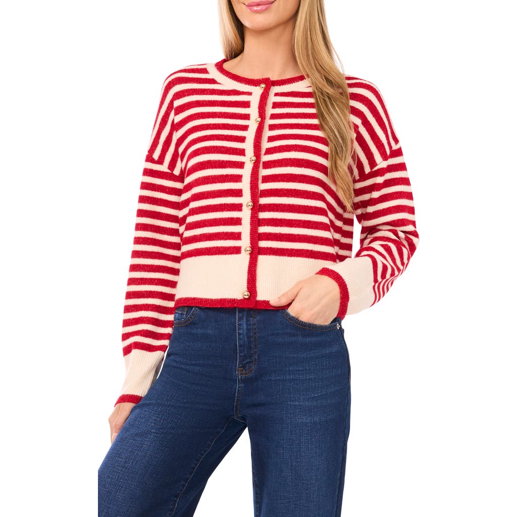 Cece Stripe Cardigan In Multi