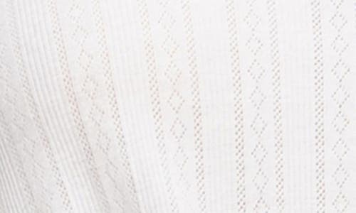Sanctuary Tie Front Cotton Pointelle Top In White
