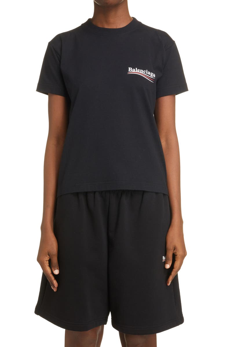 Balenciaga Campaign Logo Graphic Tee, Main, color, 