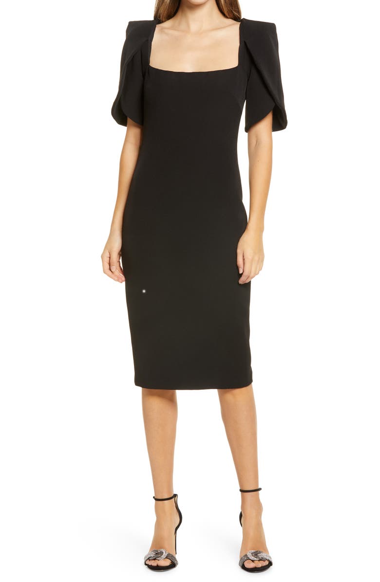 Badgley Mischka Collection Tulip Sleeve Cocktail Dress, Main, color, 