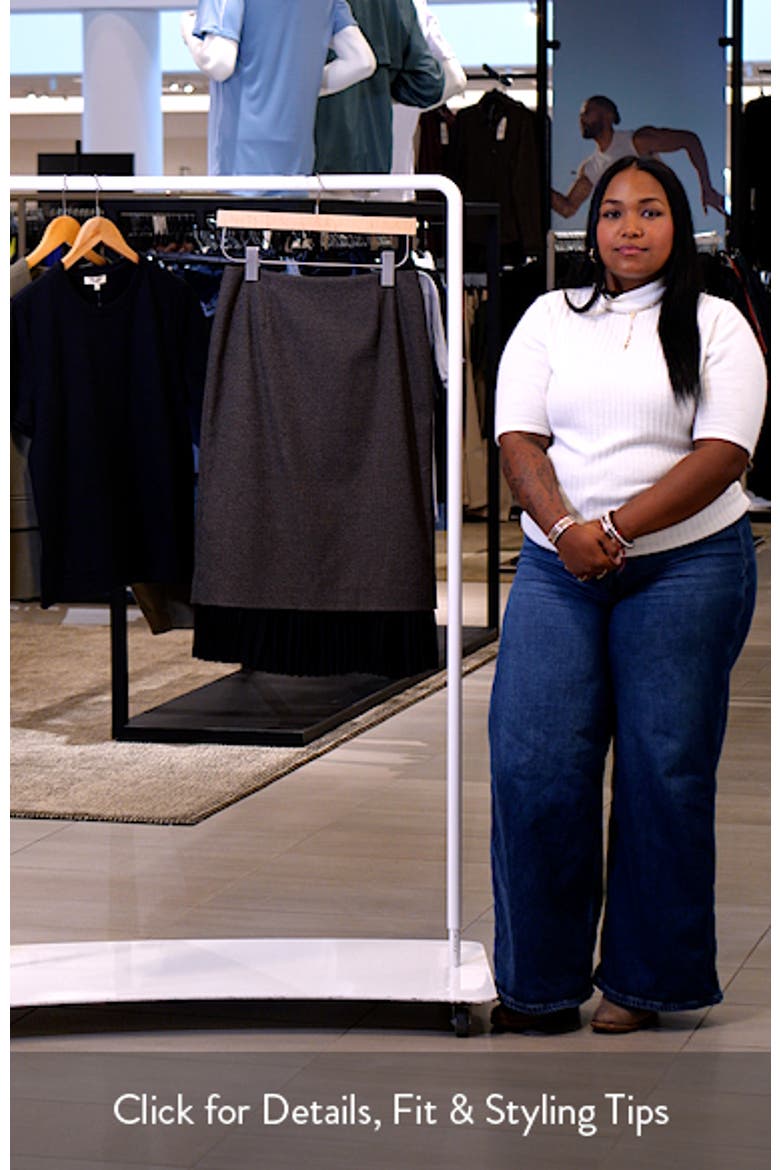 Patterned Pleat Trim Midi Skirt video
