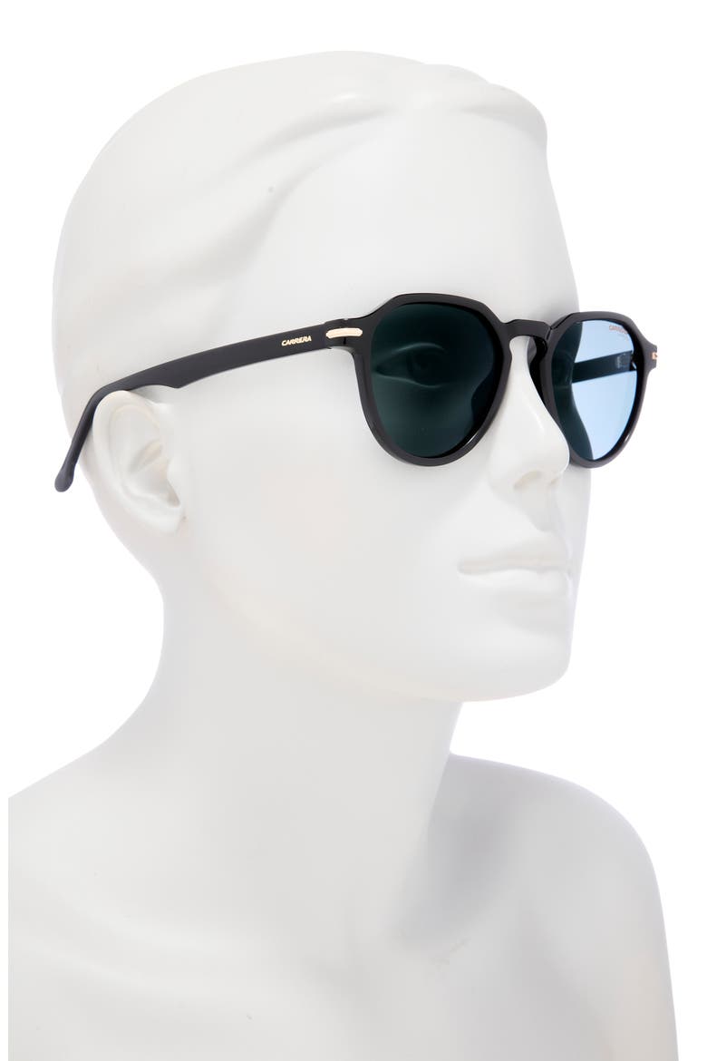 50mm Round Sunglasses, Alternate, color, BLACK