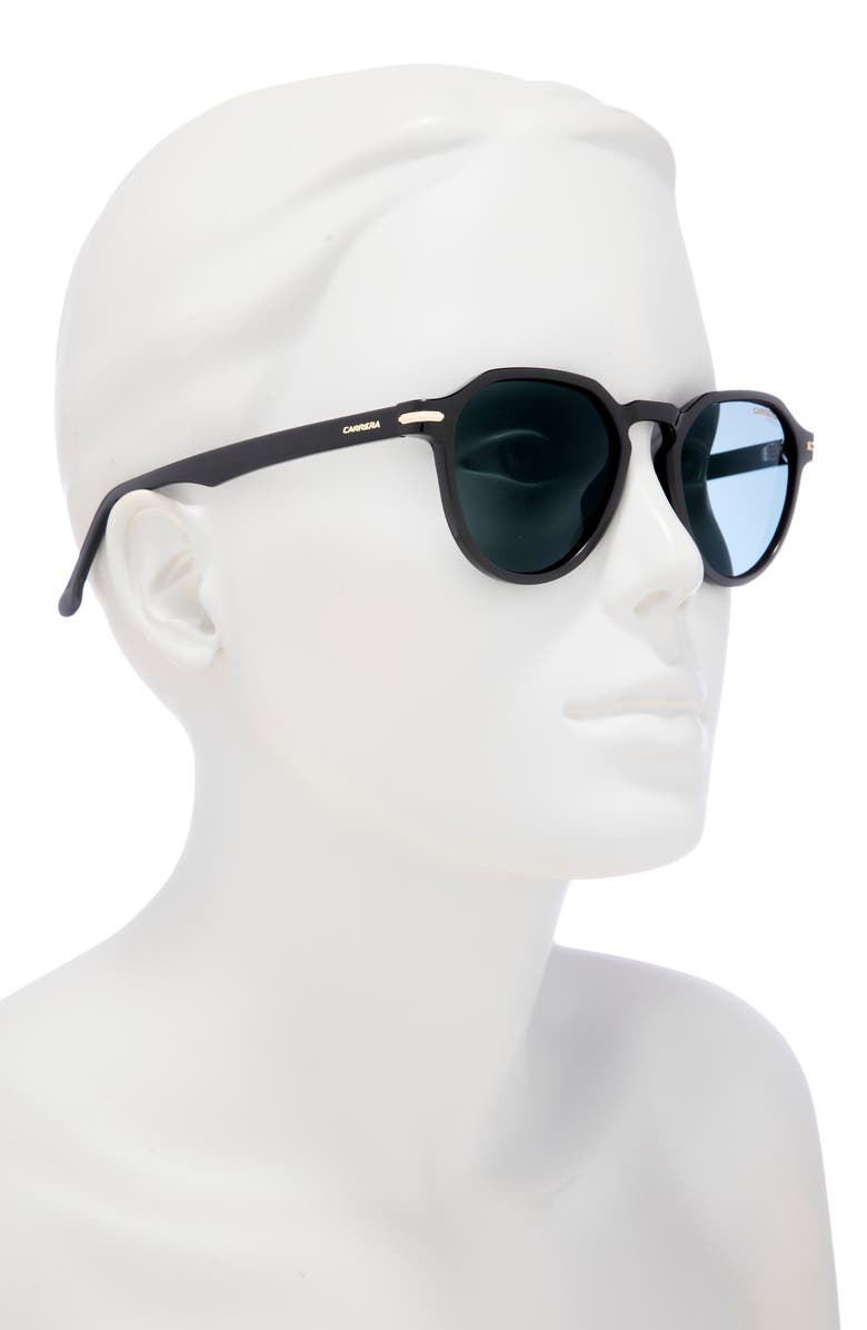 Carrera Eyewear 50mm Round Sunglasses, Alternate, color, Black