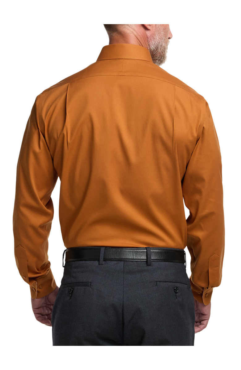 Paul Fredrick Slim Fit Comfort Stretch Non-iron Solid Dress Shirt With Contrast Trim, Alternate, color, Rust
