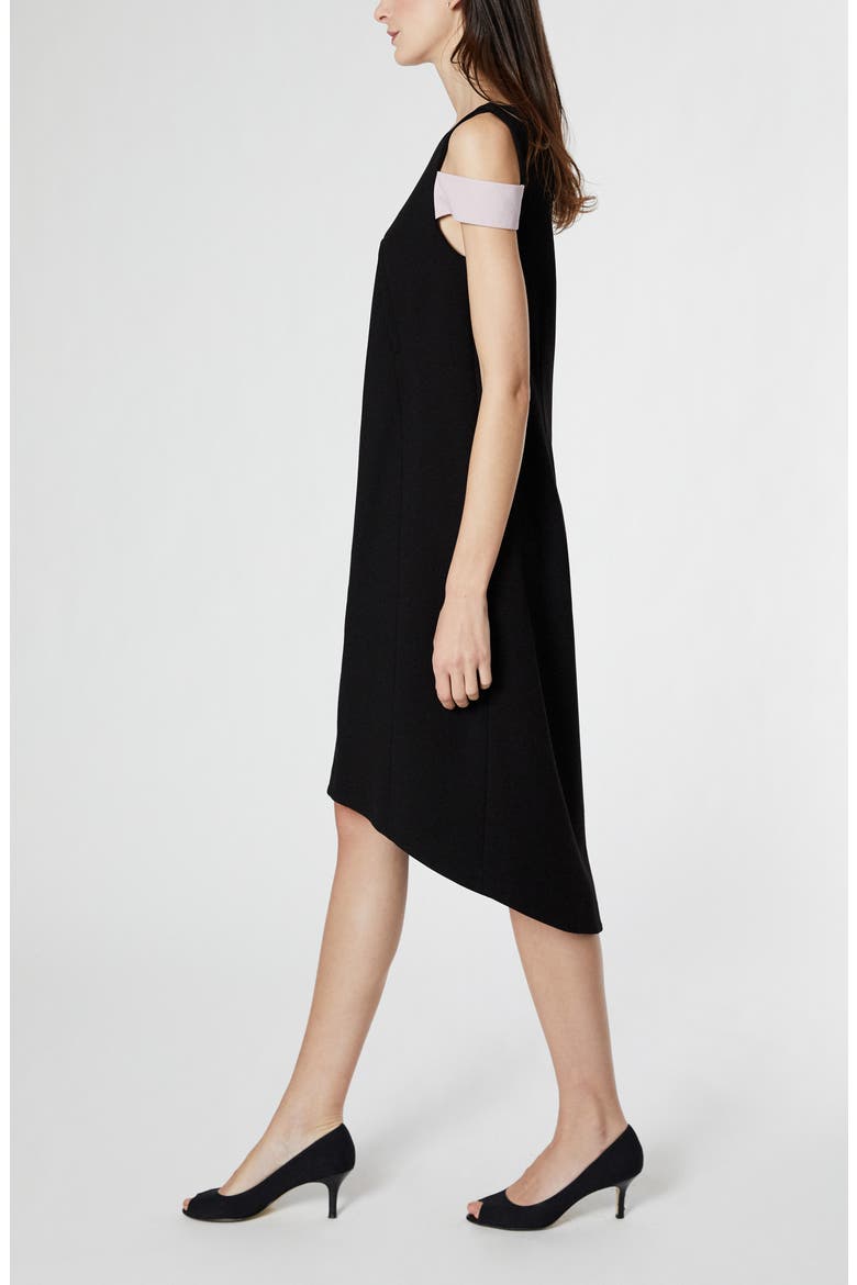 Karolina One-Shoulder Maternity/Nursing Dress, Alternate, color, BLACK
