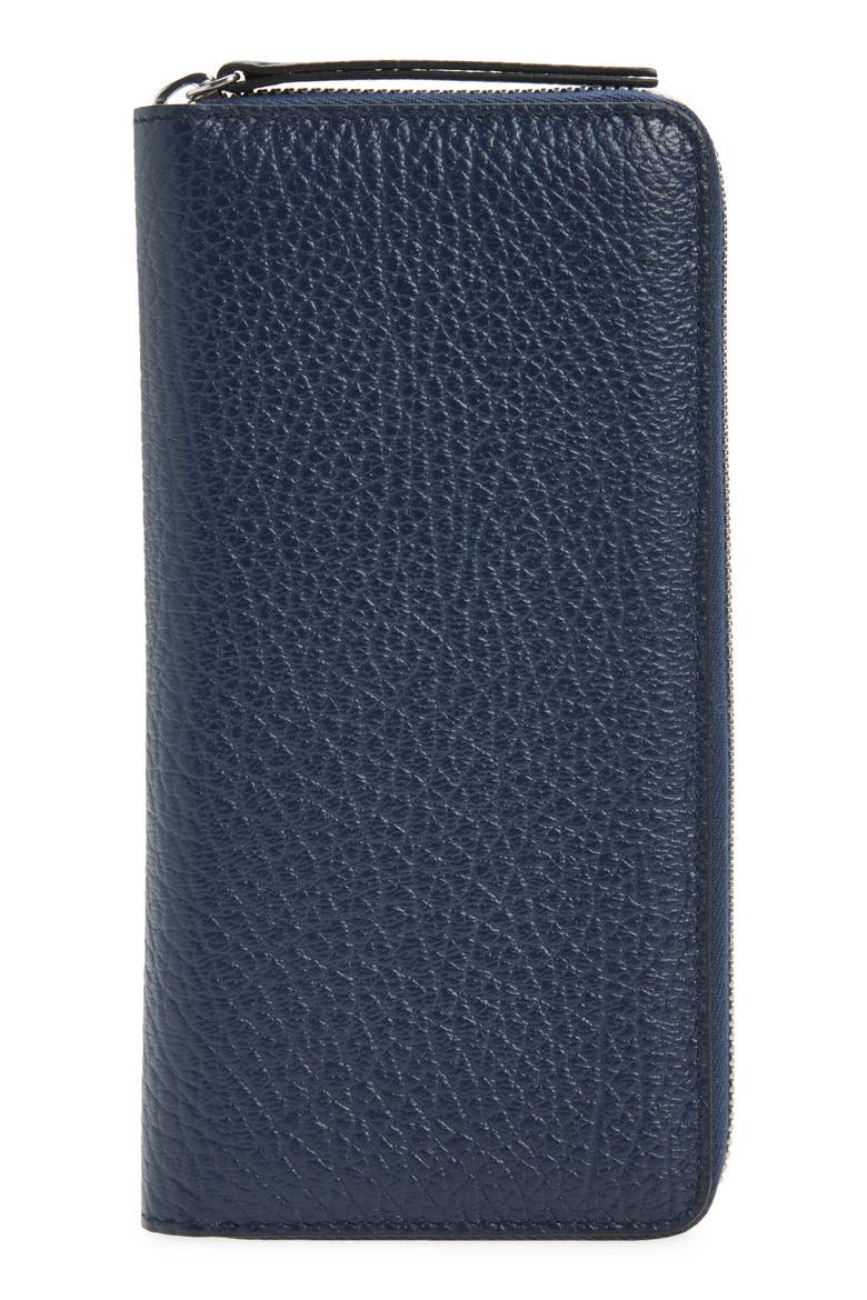 Leather Continental Wallet, Alternate, color, NAVY/ GREY