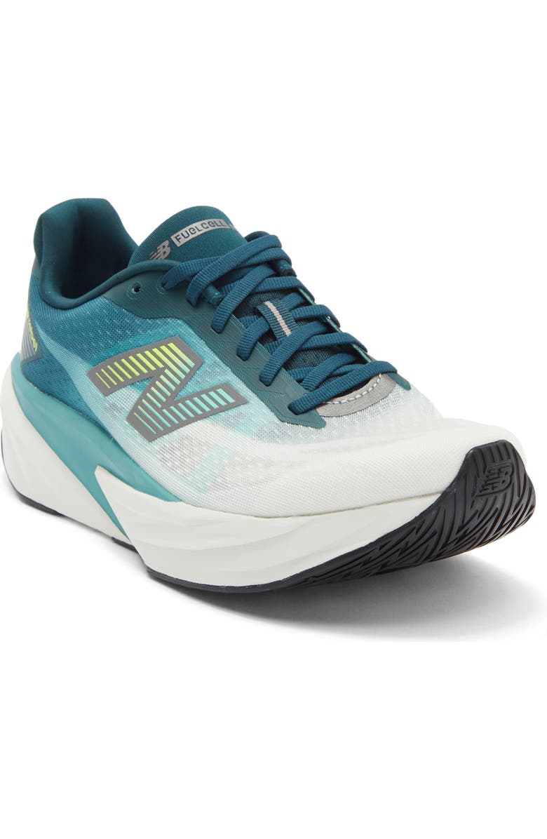 New Balance FuelCell Rebel v5 Running Shoe, Main, color, Medusa Green/ Faded Teal