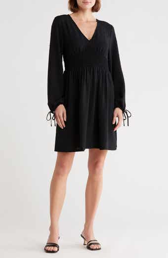 Melrose and Market Smocked Waist Long Sleeve Minidress