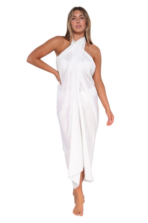 Sunsets Paradise Pareo In White Lily