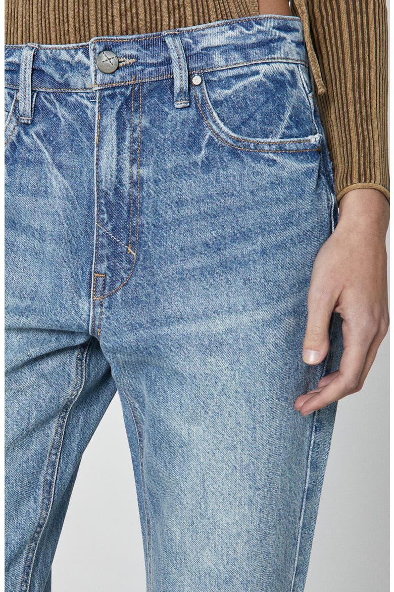 Willa Ripped High Waist Straight Leg Jeans, Alternate, color, MEDIUM BLUE