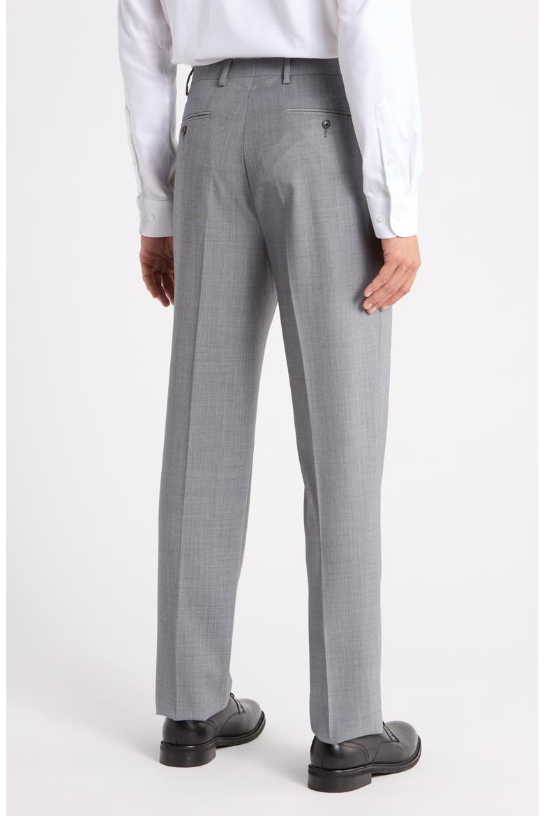 Flat Front Wool Blend Dress Pants, Alternate, color, LIGHT GREY SHARKSKIN SOLID