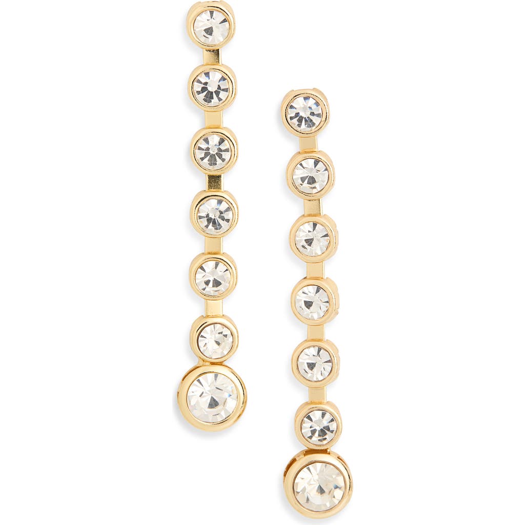 Nordstrom Rack Bezel Crystal Linear Drop Earrings In Gold