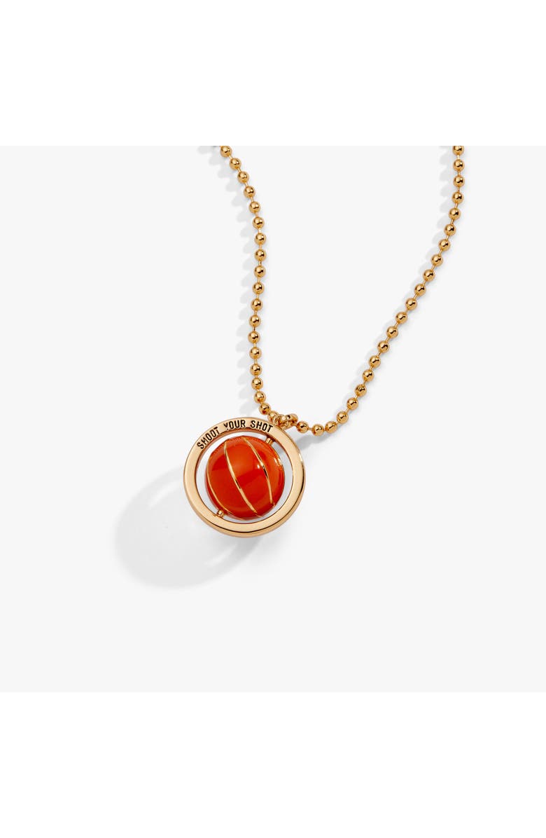 Alex and Ani Basketball Spinner Pendant, Alternate, color, Gold
