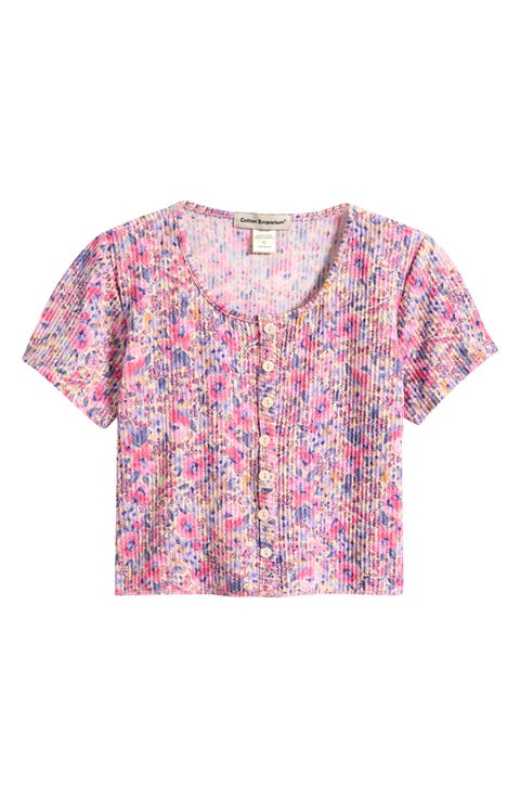 Kids' Floral Button-Up Shirt (Big Kid)