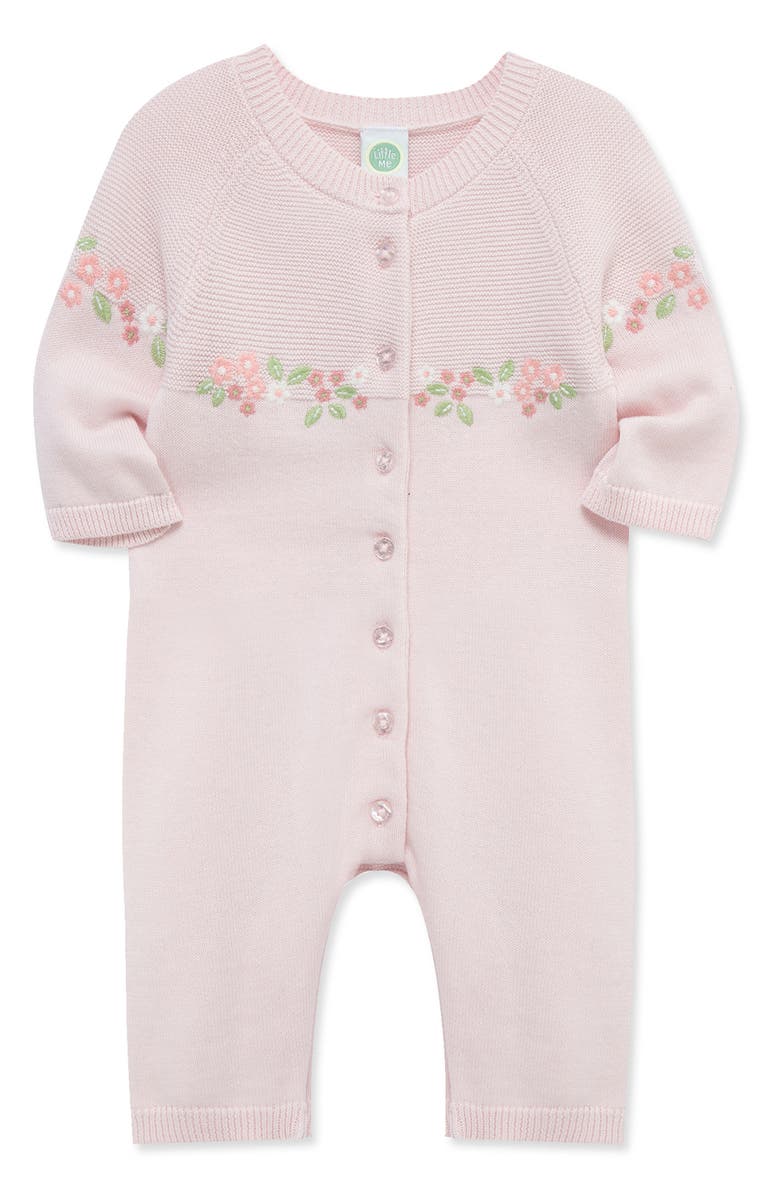 Little Me Garland Sweater Romper, Alternate, color, Pink
