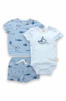 JOY JUST ORGANIC YOU Bodysuit, Top & Shorts Set