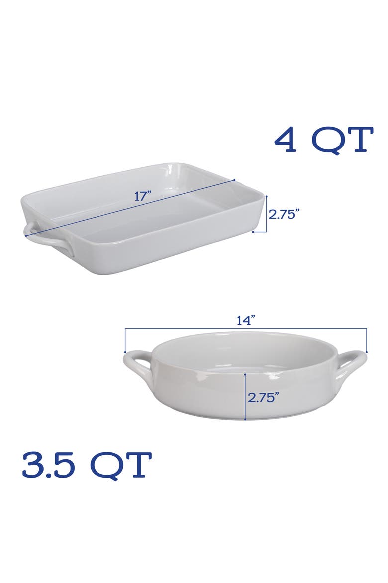 Taos 2-Piece Baking Dishes, Alternate, color, WHITE