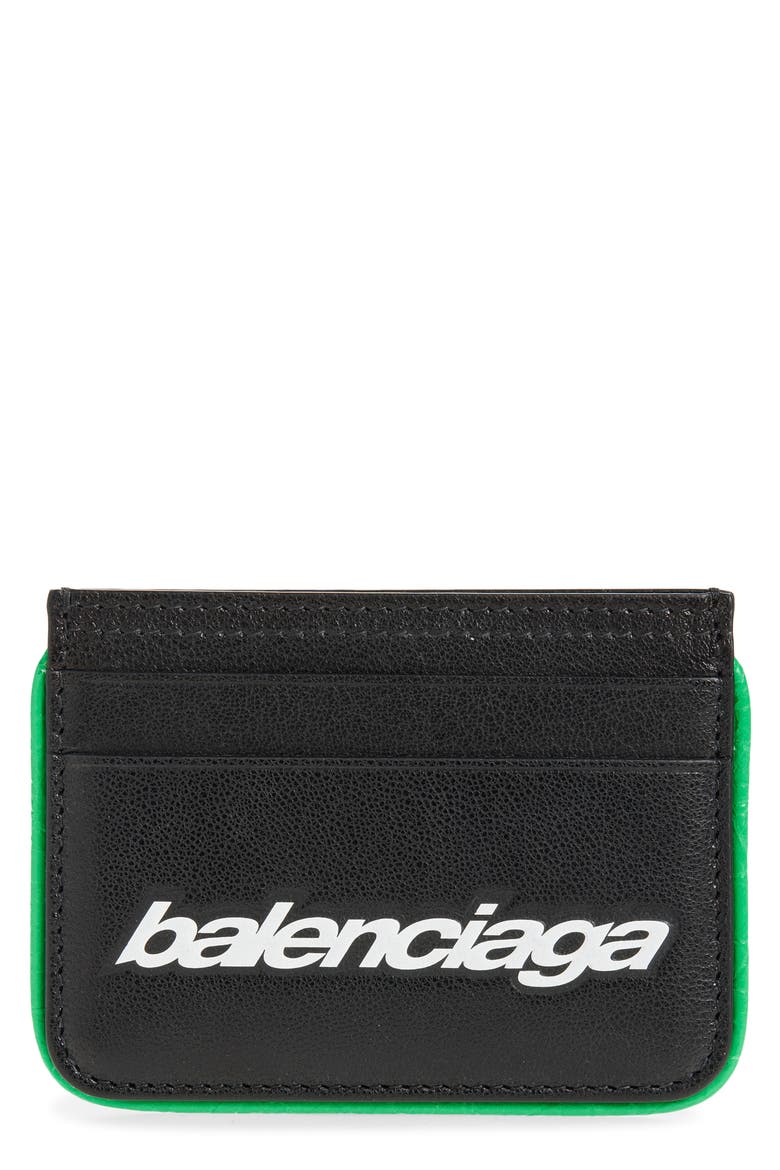 Biker Card Holder, Main, color, 1038 BLACK/ VIVID GREEN