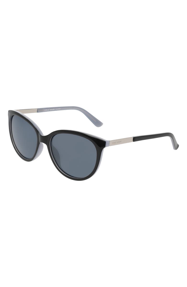 Cole Haan 58mm Oval Sunglasses, Alternate, color, Black