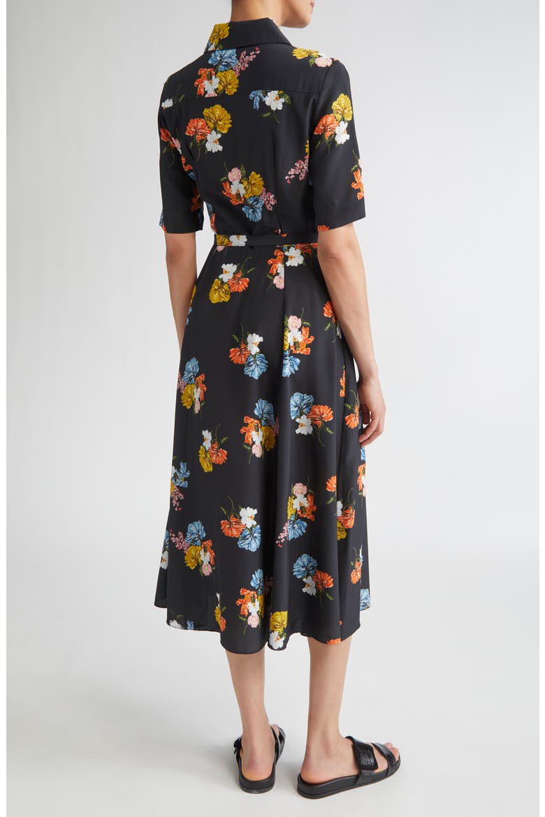 Rubie Belted Cotton Poplin Shirtdress, Alternate, color, RETRO BOUQUET ON BLACK