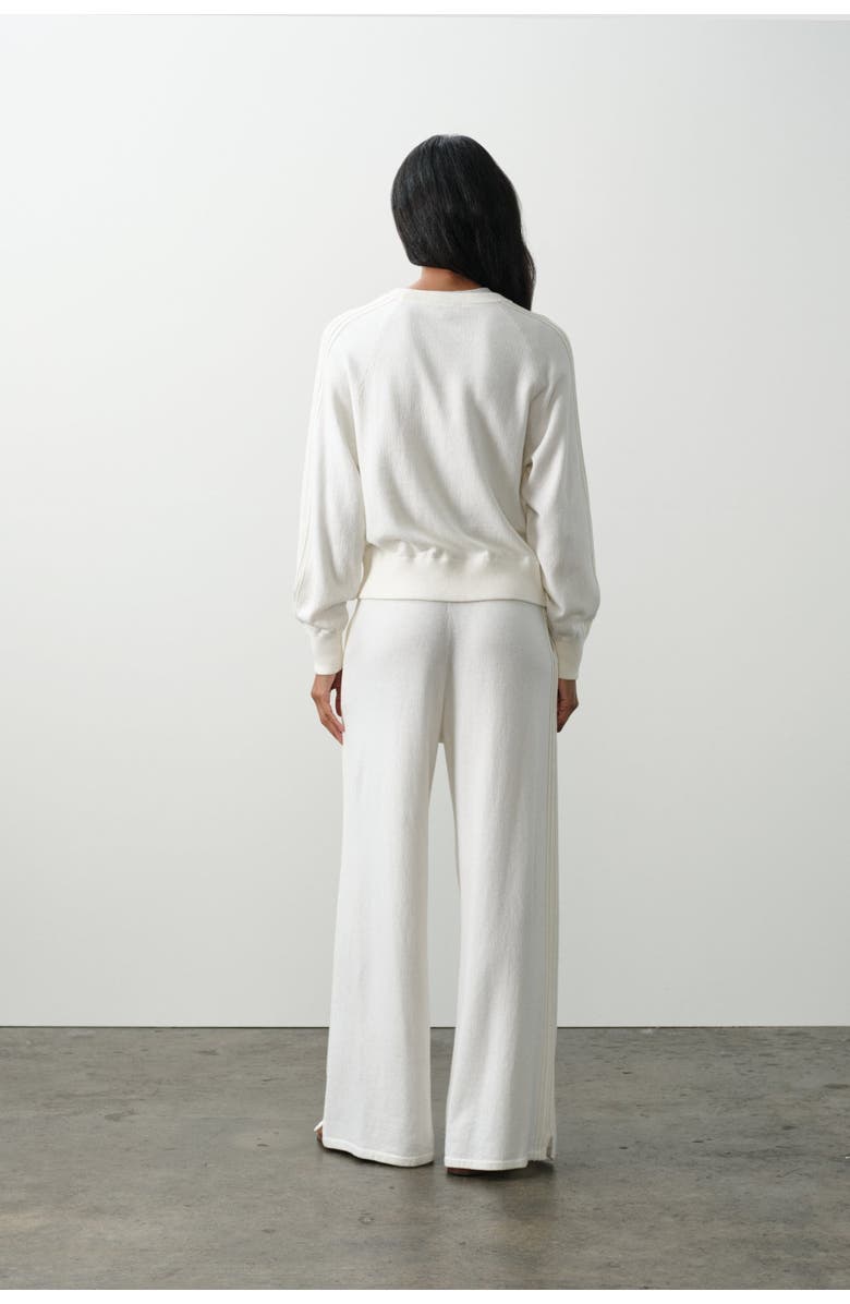 NAKED CASHMERE Ashlyn Cotton Cashmere Track Pants, Alternate, color, Ecru