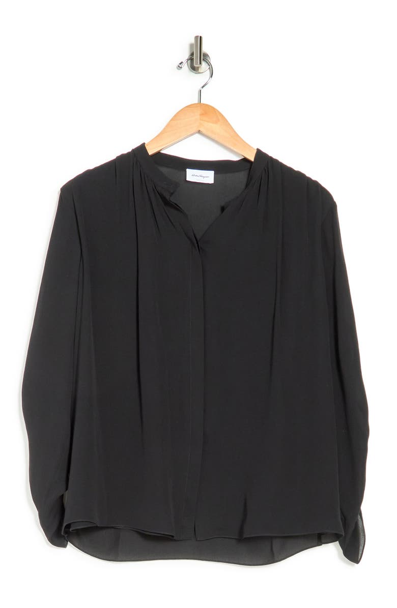 FERRAGAMO Solid 3/4 Sleeve Blouse, Alternate, color,