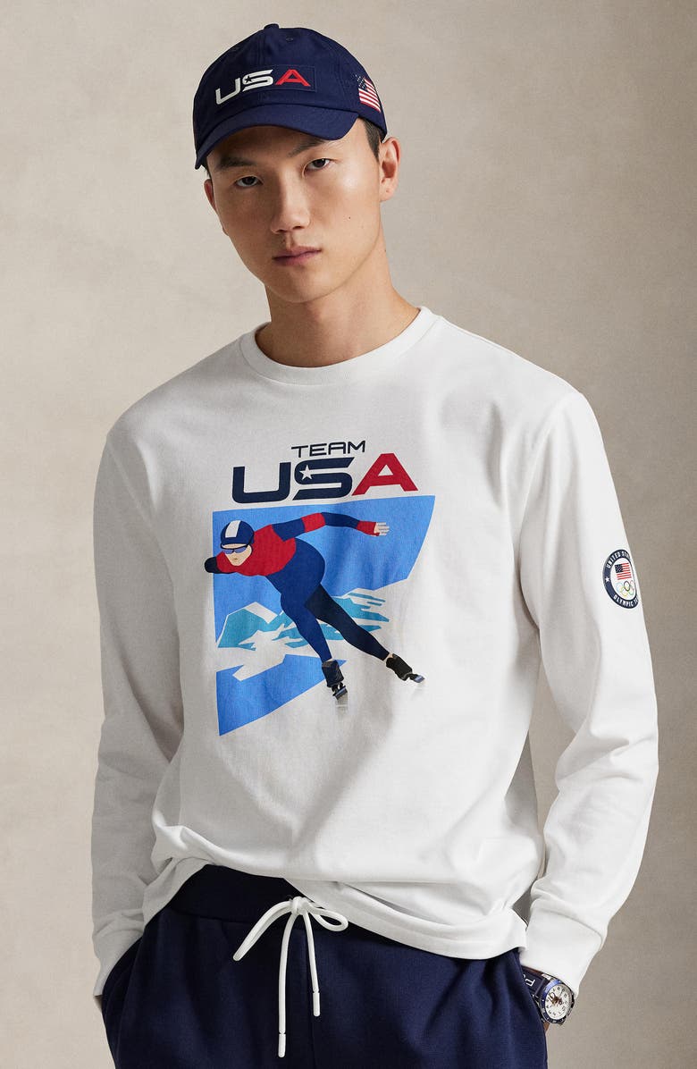 Polo Ralph Lauren Team USA Jersey Graphic T-Shirt, Alternate, color, White