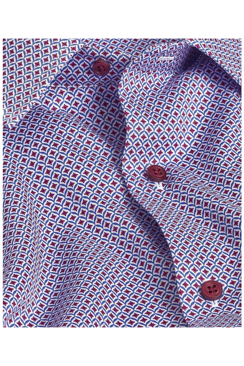 Neat Print Sport Shirt, Alternate, color, NAVY/ MERLOT