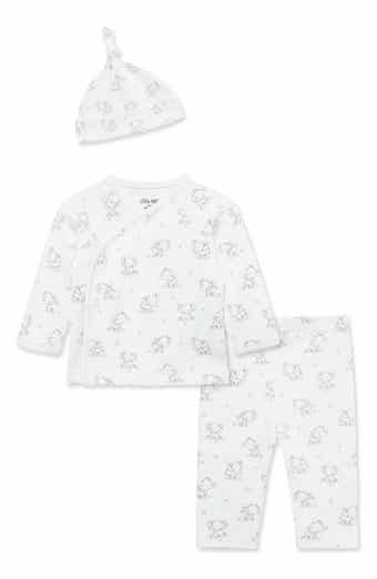 Little Me Elephants Take Me Home 3-Piece Organic Cotton Cardigan & Pants Set