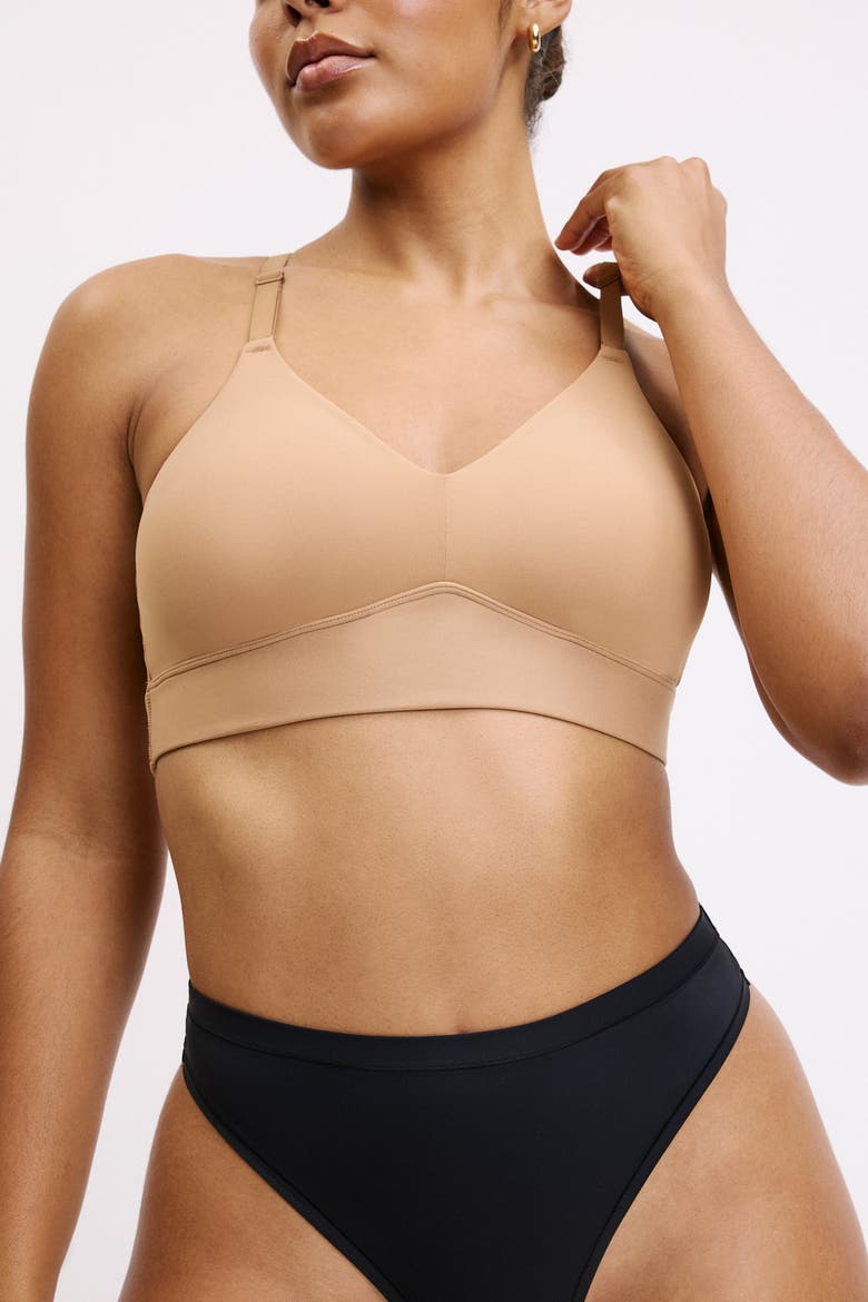 Bliss Triangle Bralette, Alternate, color, Tan