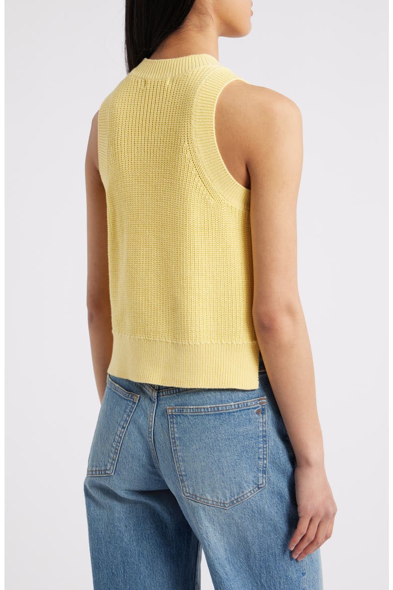 Demi Cotton Sweater Vest, Alternate, color, LEMON MERINGUE