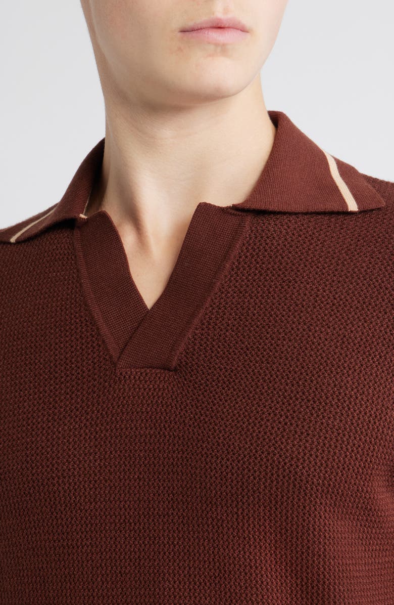 MAVRANS Textured Knit Polo, Alternate, color, Brown