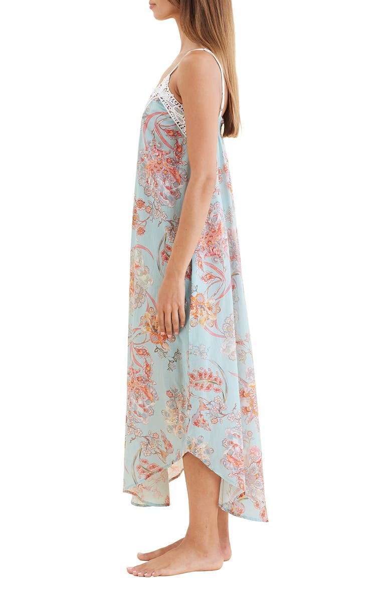 Papinelle Coco Lace Cotton & Silk Maxi Nightgown, Alternate, color, Eggshell