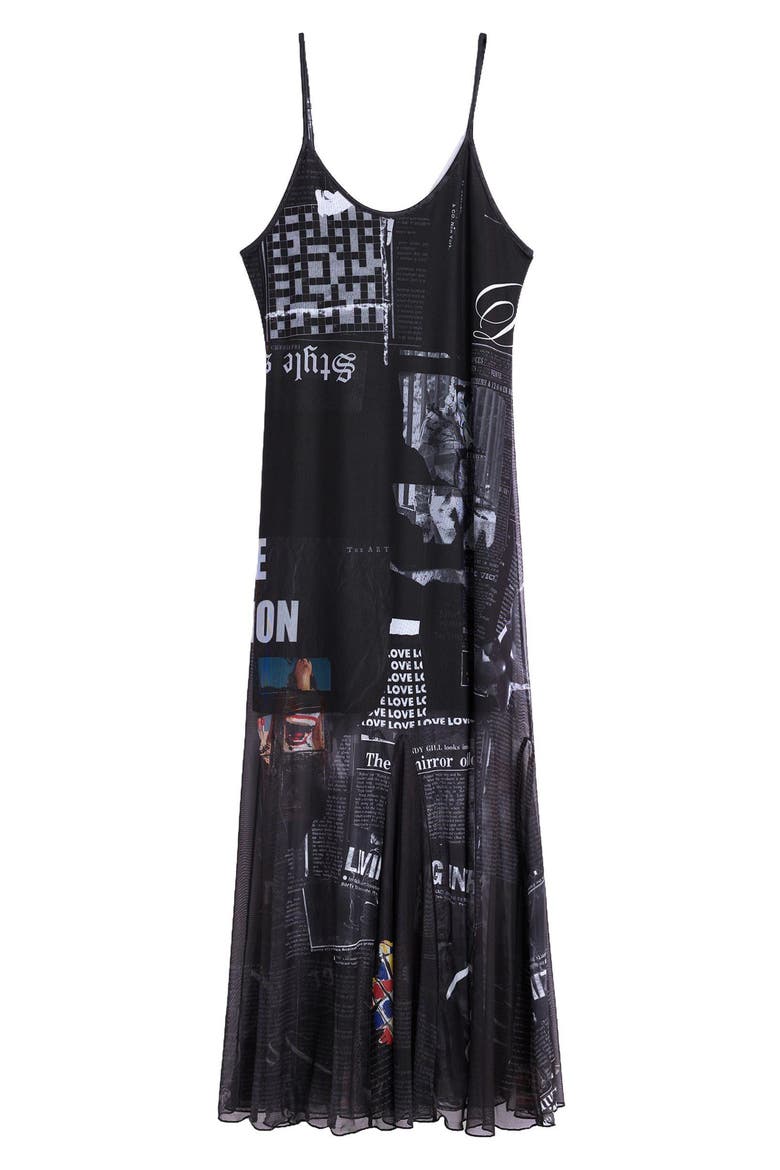 Graphic Mesh Maxi Slipdress, Alternate, color, WHITE