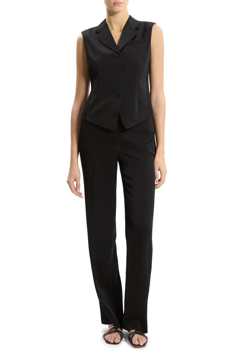 Theory Satin Vest, Alternate, color, Black