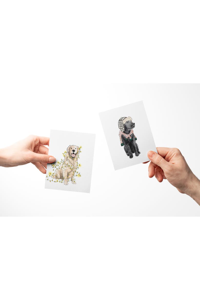 Holiday Winter Card Pack (3ct, Assorted) Lit Retriever, Santa Dog Walking, Candy Cane Lab, Alternate, color, Multi-Pack