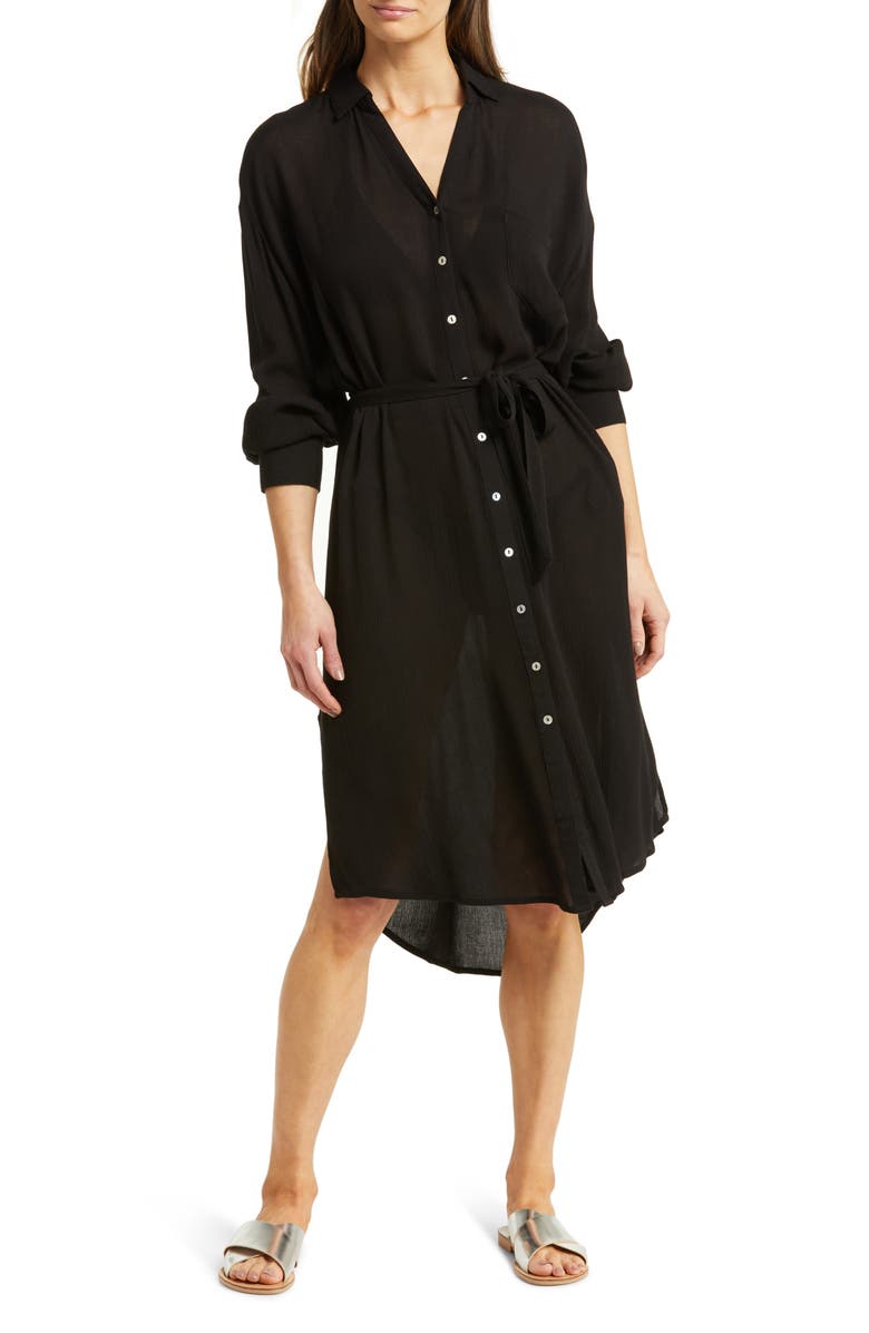 Elan Long Sleeve Shirtdress, Main, color, 