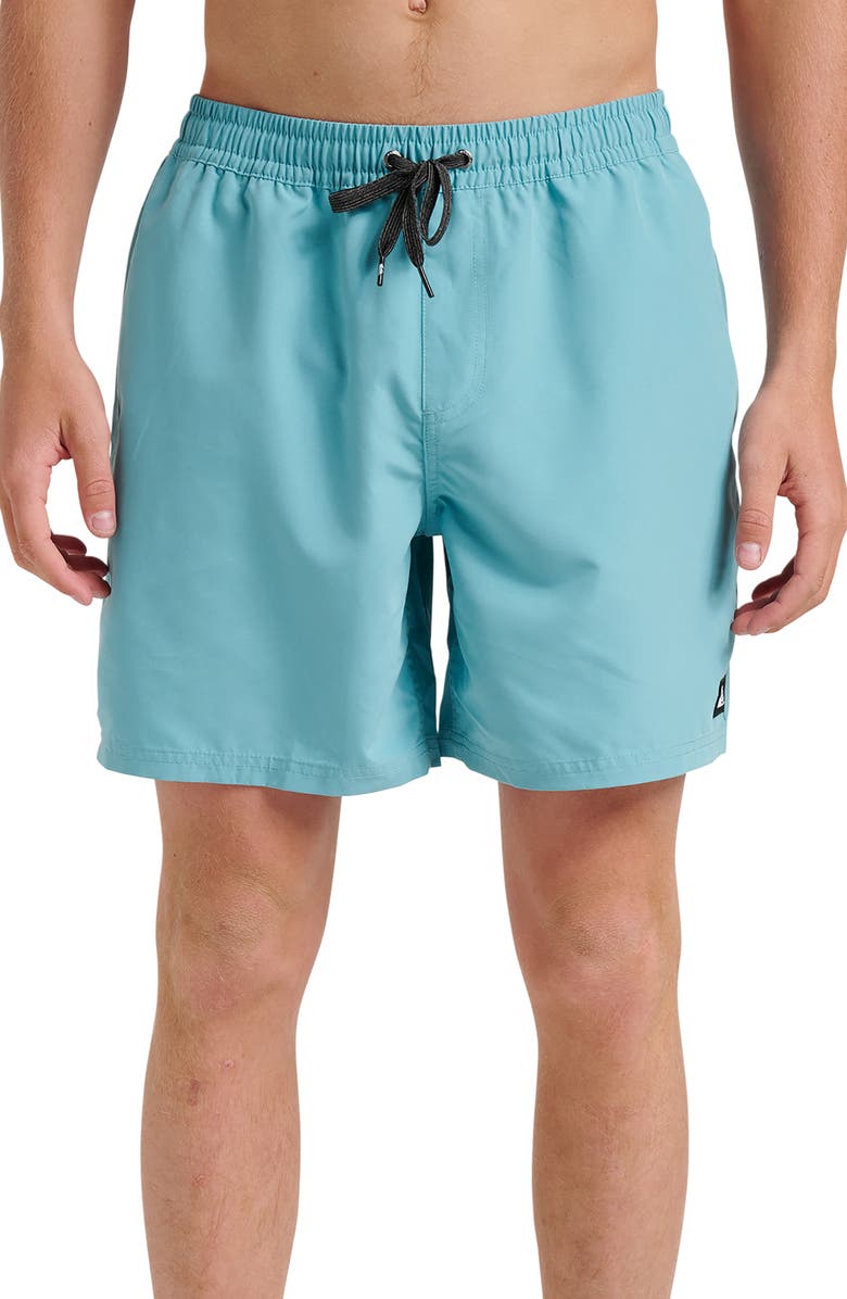 Quiksilver Everyday 17" Solid Stretch Swim Trunks, Main, color, Dusty Turquoise