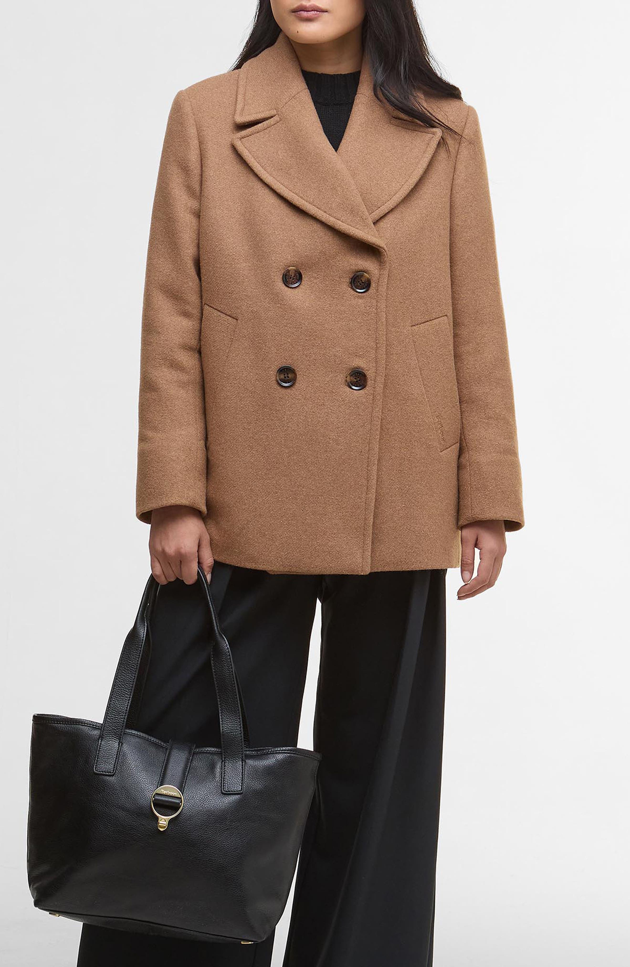 Barbour Alder Leather Tote Bag, Alternate, color, Black