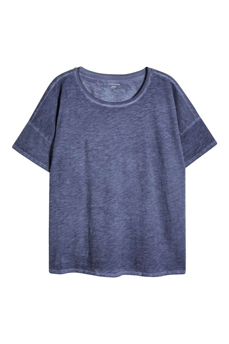 Slubbed Organic Cotton Crewneck T-Shirt, Alternate, color, TWILIGHT