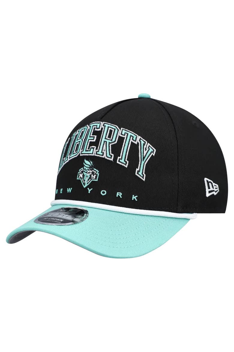 Men's New Era Black New York Liberty Bold Arch COOLERA 9FORTY A-Frame M-Crown Adjustable Hat, Main, color, Black