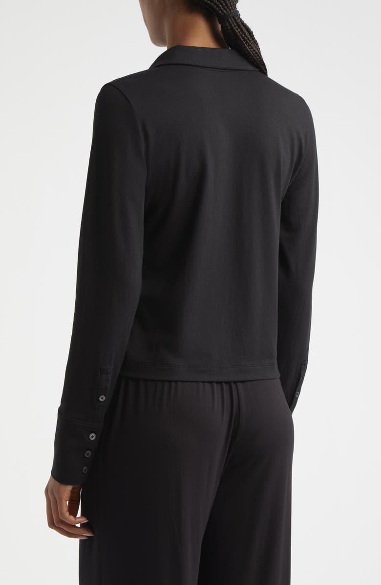 ATM Anthony Thomas Melillo Pima Cotton Blend Matte Jersey Button-Up Shirt, Alternate, color, Black