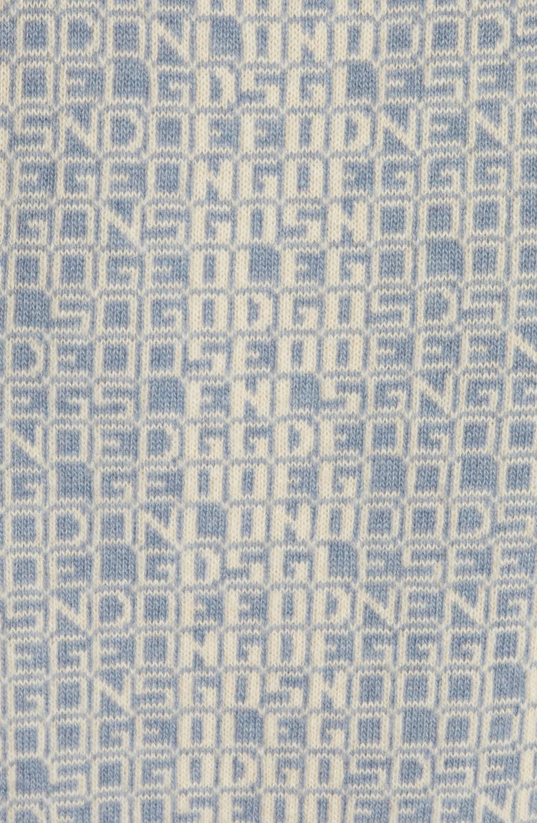 Golden Goose Logo Jacquard Wool & Cashmere Crop Sweater, Alternate, color, Spring Lake/ Lambs Wool